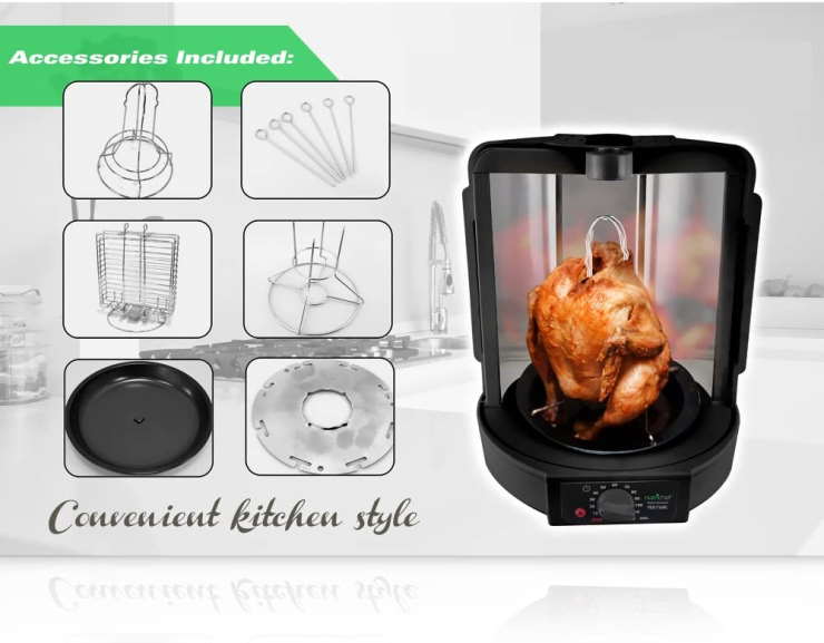 NutriChed Vertical Countertop Rotisserie Oven Roaster3