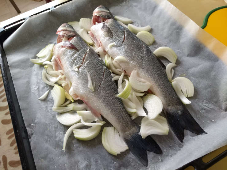 aluminum folio in the oven, fishes