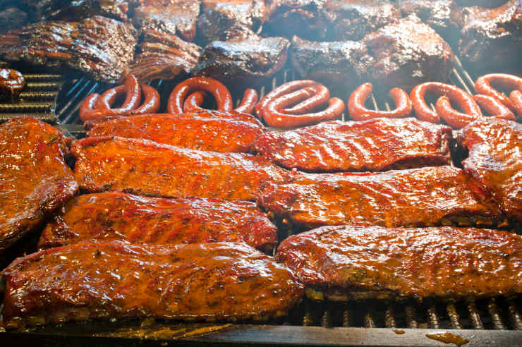 brisket in the oven, sauced