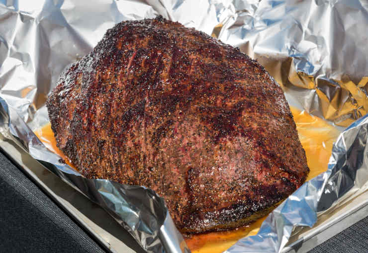 brisket in the oven, roasted