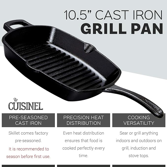 Cuisinel Cast Iron Square Grill Pan Review